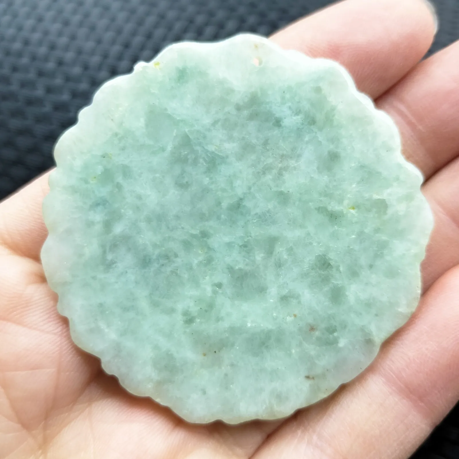 Certified Light Green Natural Type A Jade Jadeite Carved Dragon Coin Pendant - Image 3