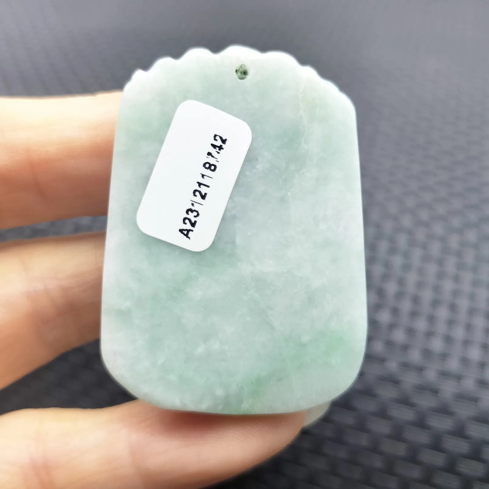 Certified Light Green Natural Type A Jade Jadeite Carved Mouse Coin Bag Pendant - Image 5