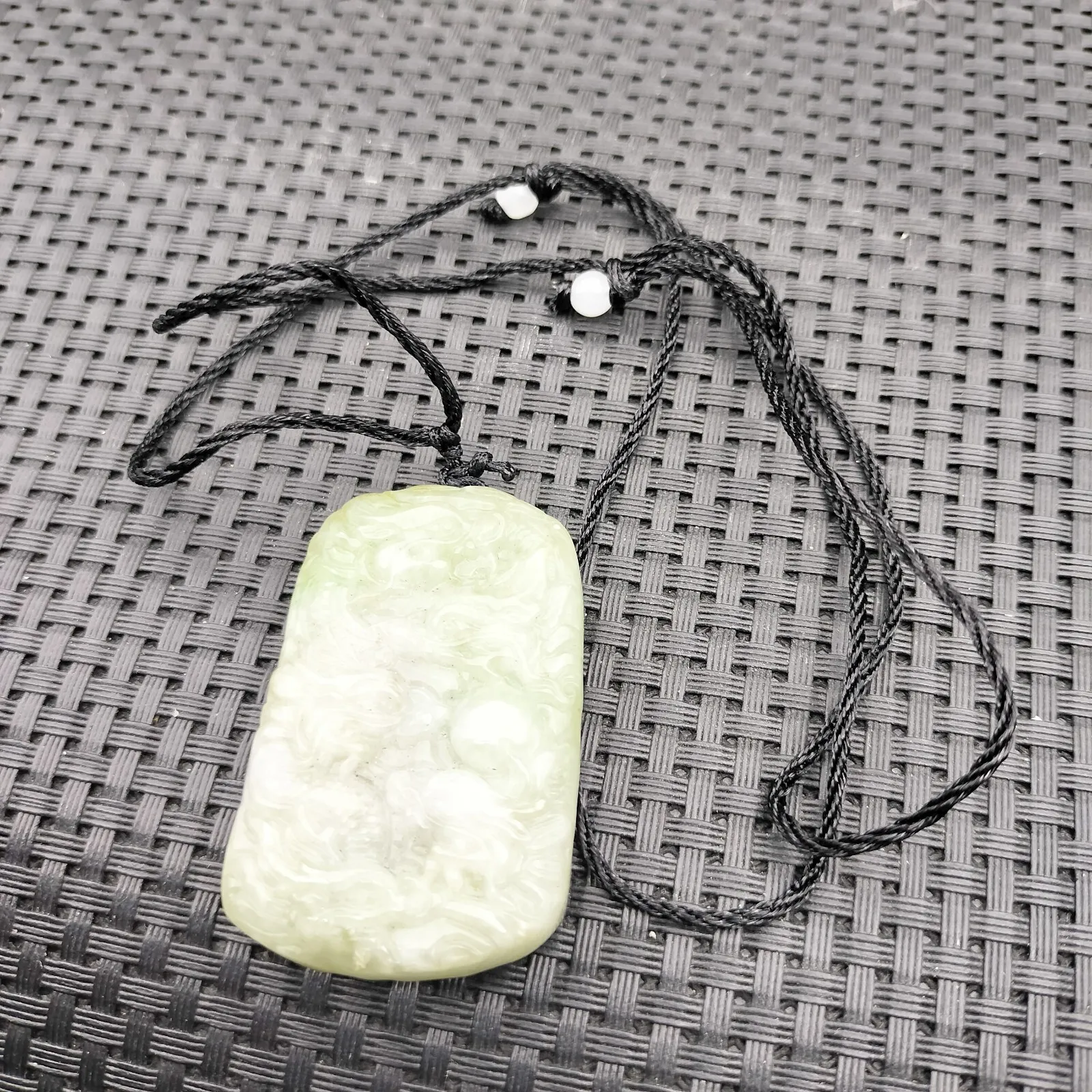 Certified Light Green Natural Type A Jade Jadeite Carved Nine Dragons Pendant - Image 5