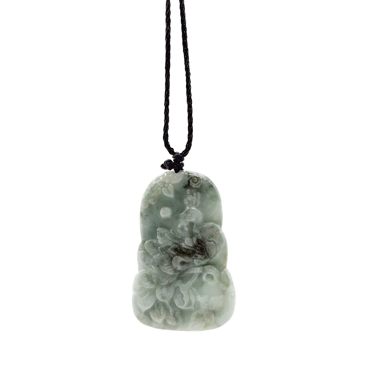 Certified Light Green Natural Type A Jade Jadeite Carved Peacock Pendant - Image 2