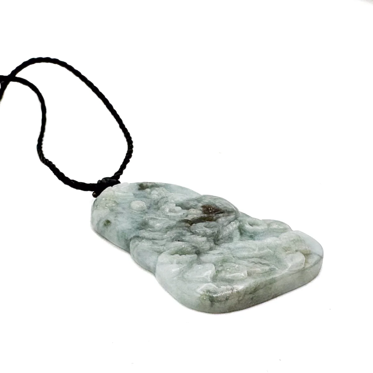 Certified Light Green Natural Type A Jade Jadeite Carved Peacock Pendant - Image 5