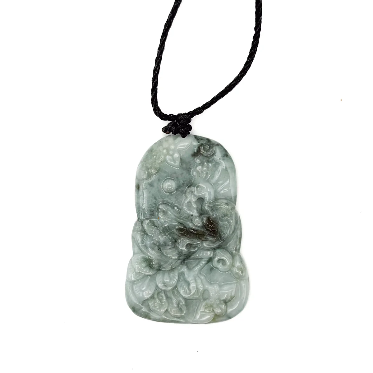 Certified Light Green Natural Type A Jade Jadeite Carved Peacock Pendant - Image 7