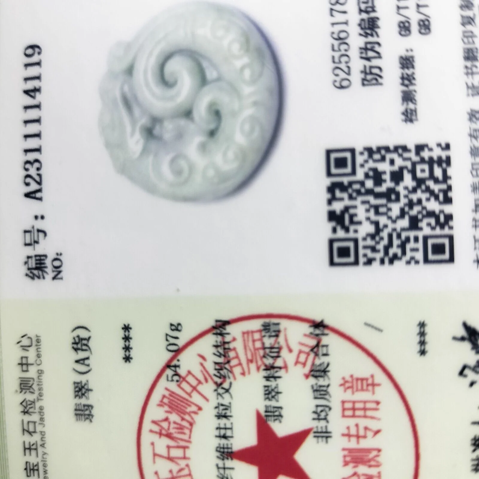 Certified Light Green Natural Type A Jadeite Retro Style Dragon Pi Xiu Pendant - Image 6