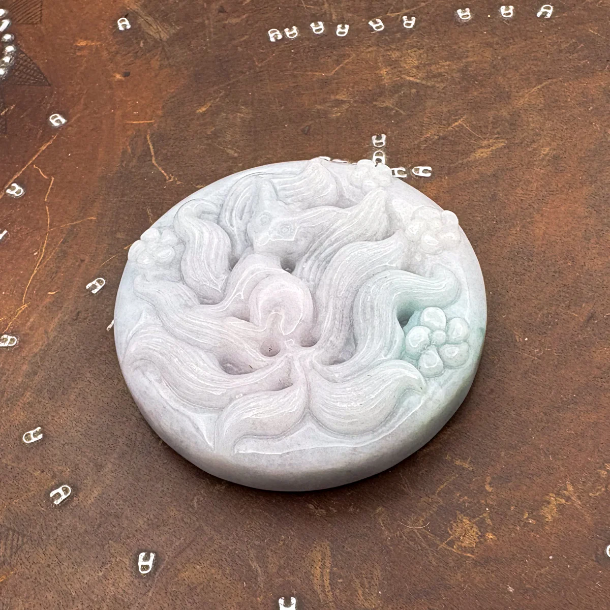 Certified Light Green Purple Natural A Jade Jadeite China Style Pendant Fox - Image 4