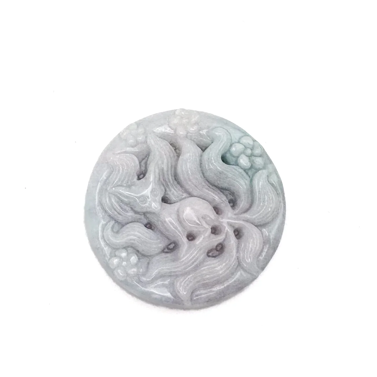 Certified Light Green Purple Natural A Jade Jadeite China Style Pendant Fox - Image 5