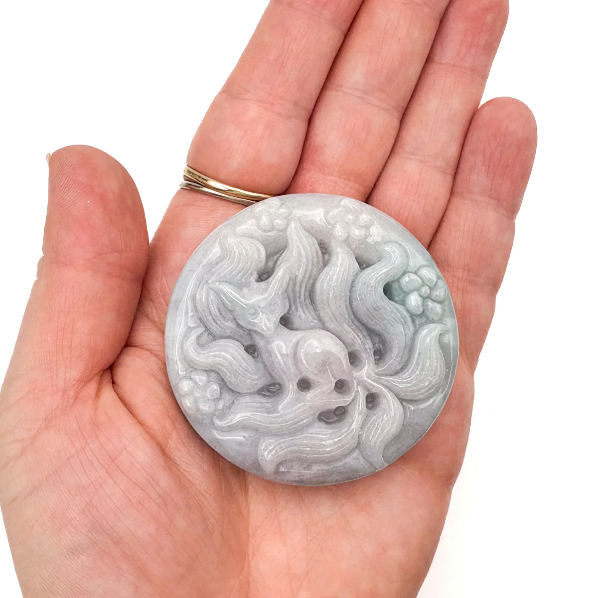 Certified Light Green Purple Natural A Jade Jadeite China Style Pendant Fox - Image 8