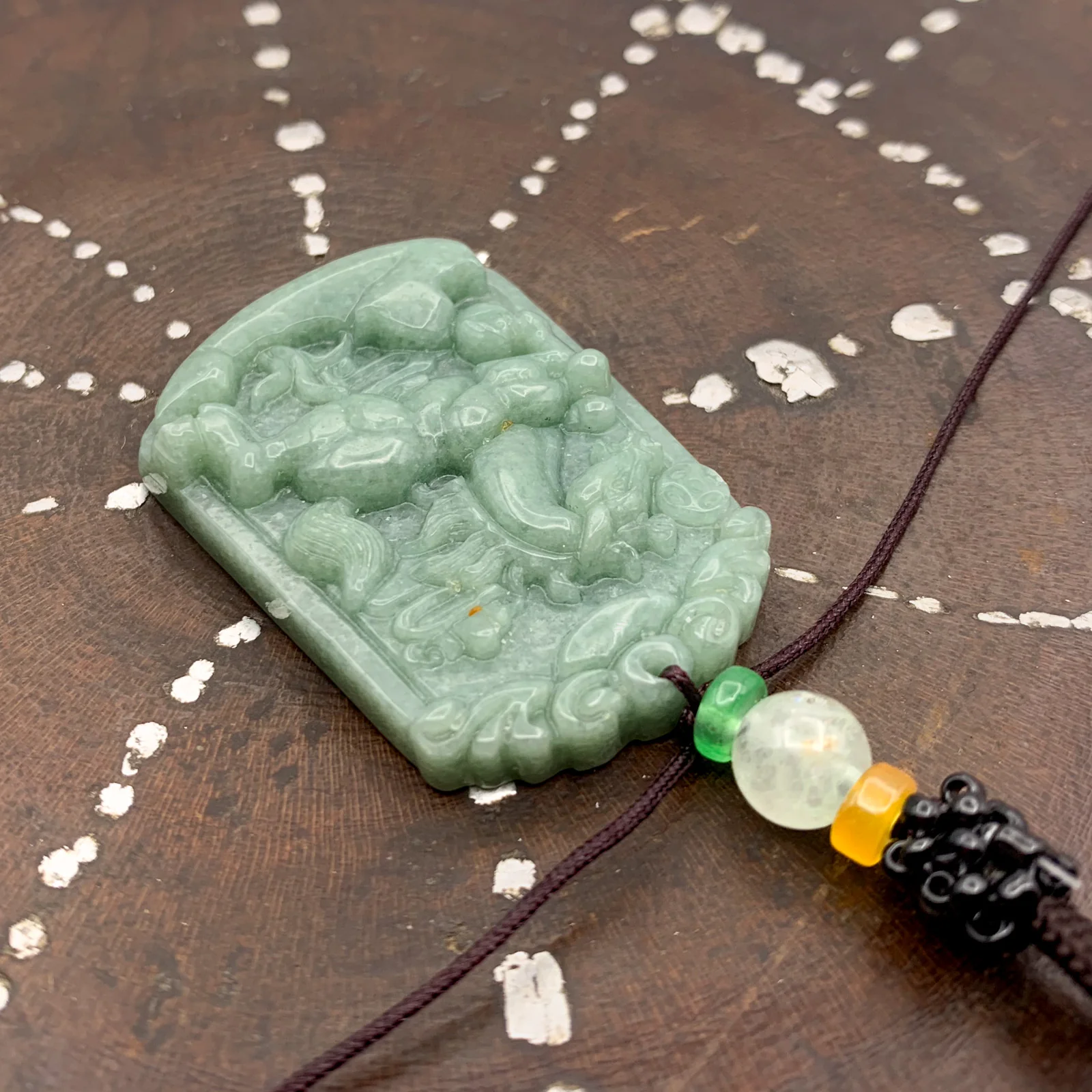 Certified Natural A Jade Jadeite Pendant Horse Coin Necklace - Image 6