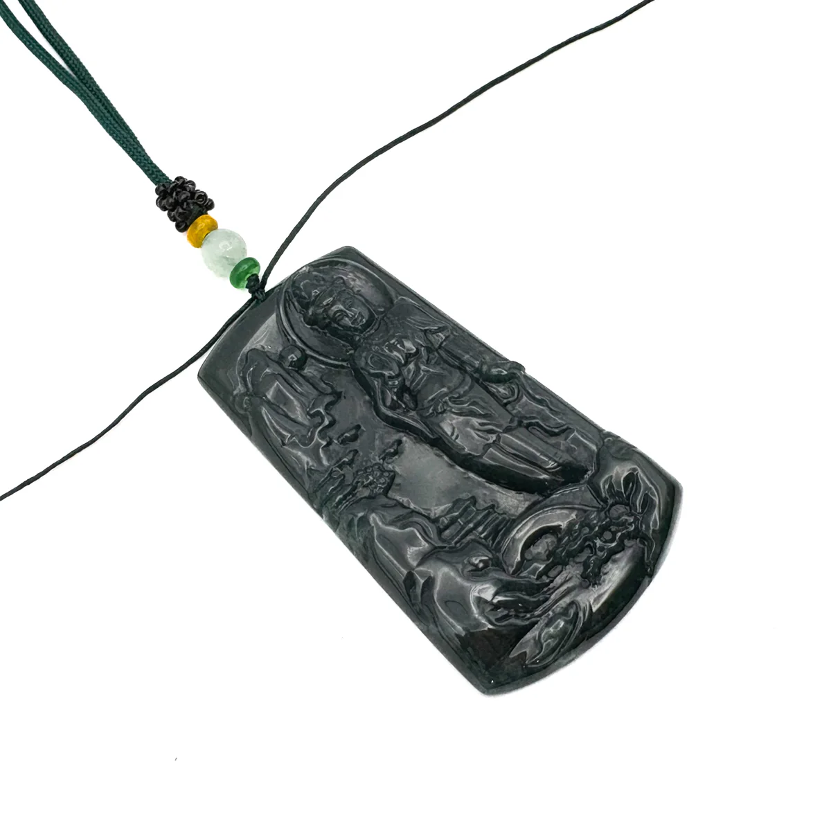Certified Natural A Jade Jadeite Pendant Landscape Painting Kwan Yin Necklace - Image 6