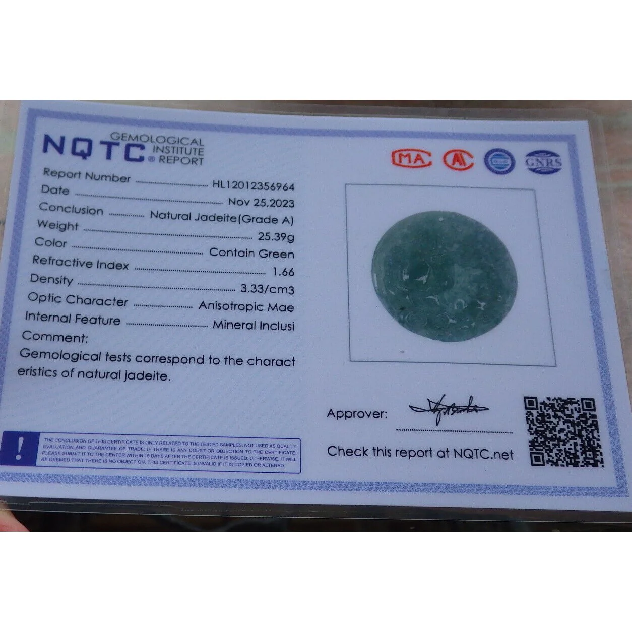 Certified Natural A Jade Jadeite Pendant Money God Caishen and Tree Necklace - Image 7