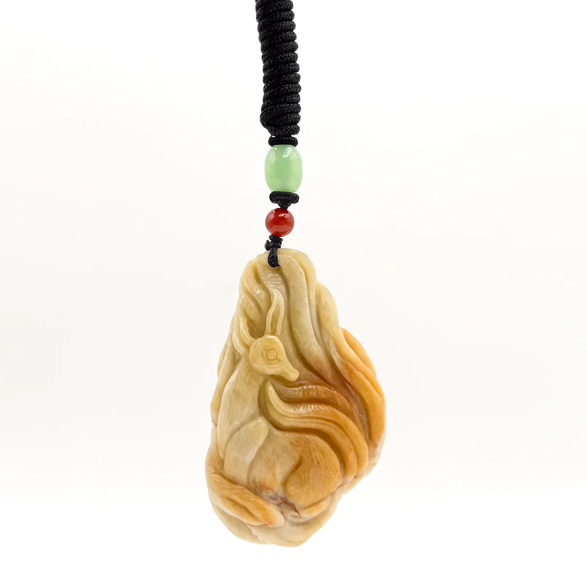 Certified Natural Genuine Type A Jadeite Jade Fine Pendant Fox - Image 2