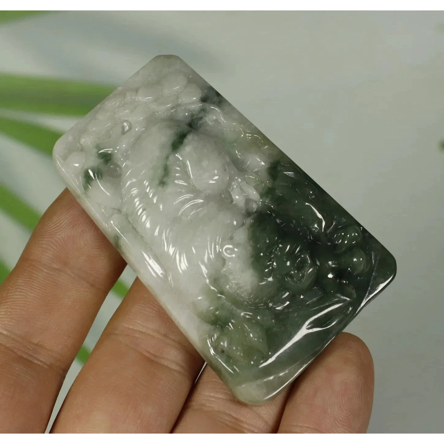 Certified Natural Genuine Type A Jadeite Jade Fine Pendant Tiger - Image 2