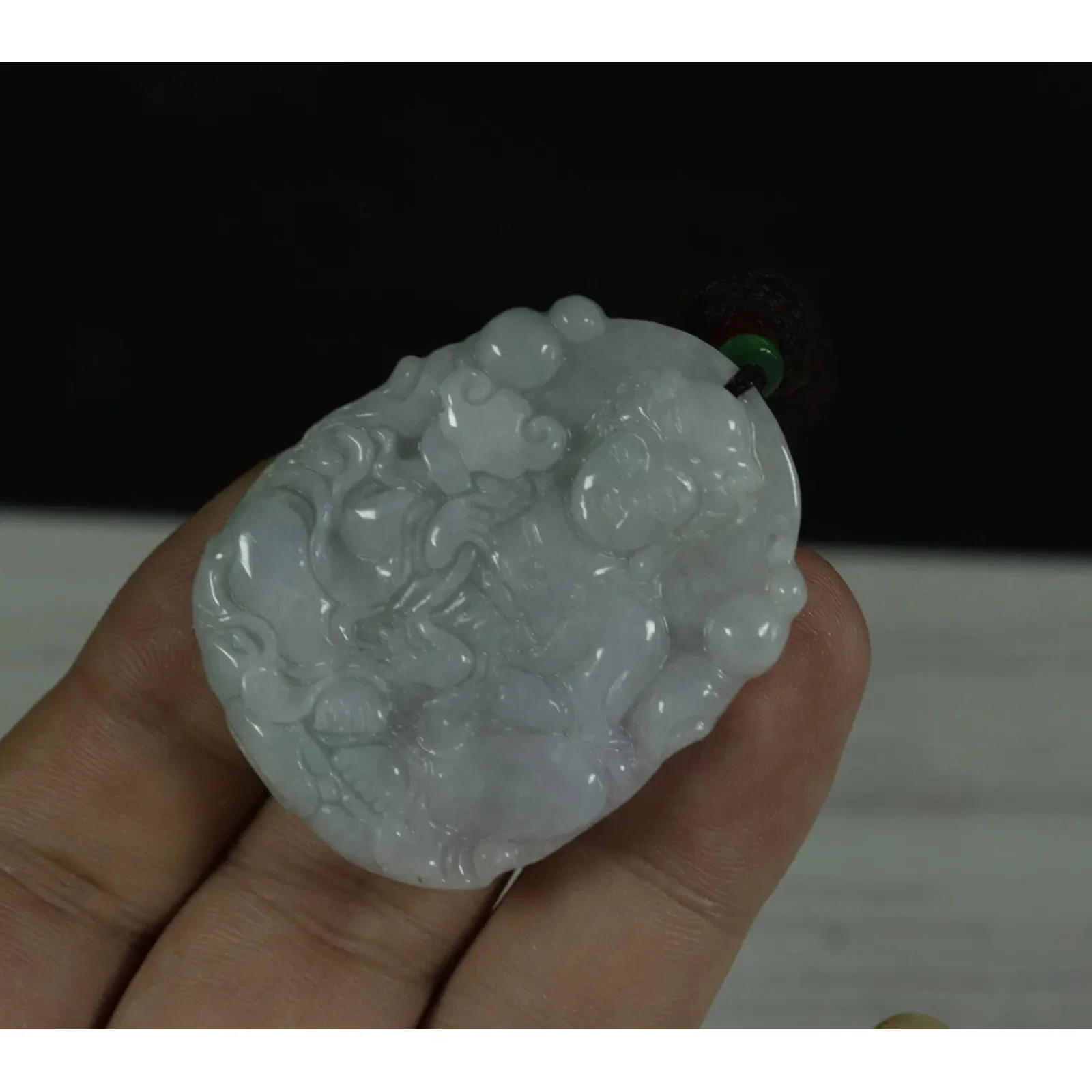 Certified Natural Genuine Type A Jadeite Jade Pendant Guanyin Ruyi - Image 2