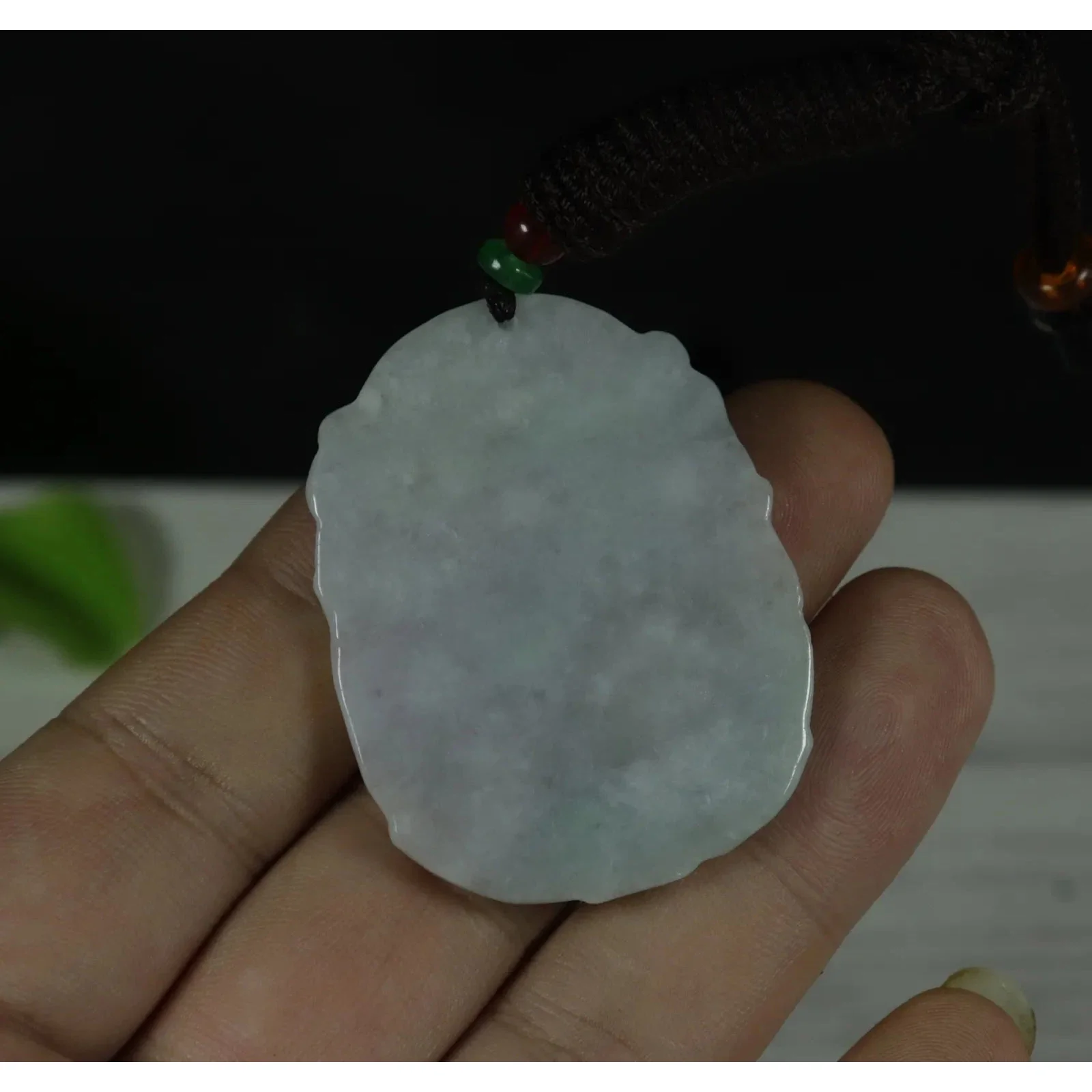 Certified Natural Genuine Type A Jadeite Jade Pendant Guanyin Ruyi - Image 7