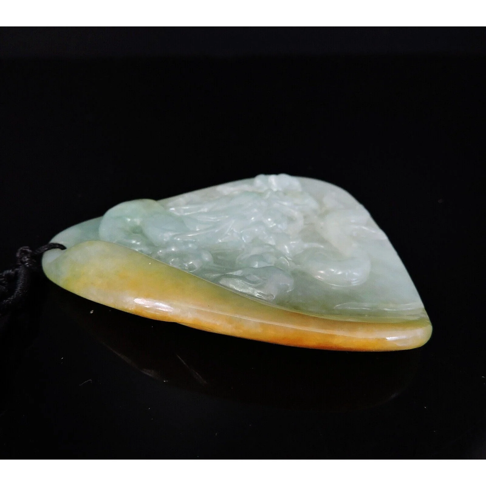 Certified Natural Hand-Carved A Jadeite Jade Pendant Necklace Dragon - Image 6