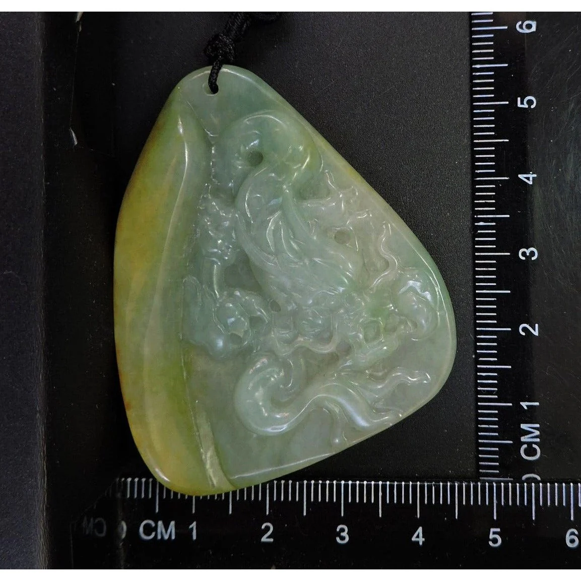 Certified Natural Hand-Carved A Jadeite Jade Pendant Necklace Dragon - Image 8