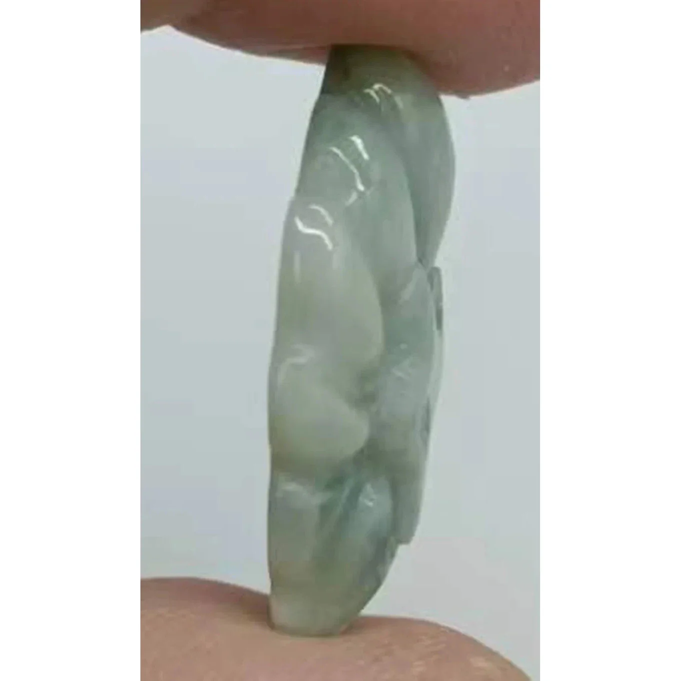 Certified Natural Light Green/Oil Green A Jade Jadeite Fox Jade Pendant - Image 5