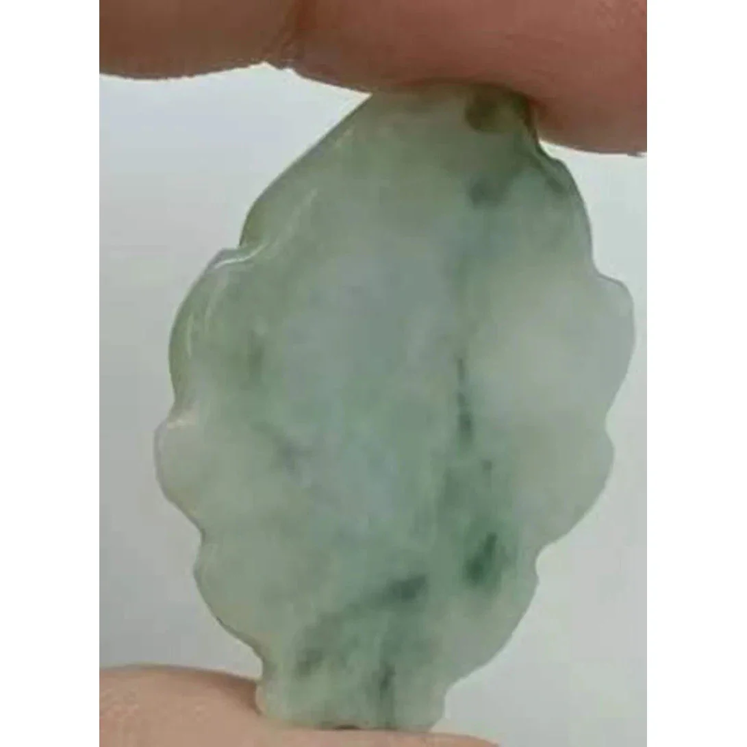 Certified Natural Light Green/Oil Green A Jade Jadeite Fox Jade Pendant - Image 6