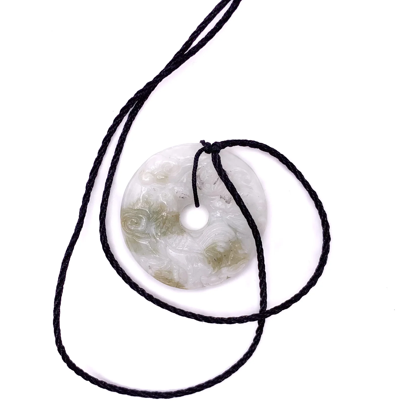 Certified Natural Type A Jade Jadeite Carved Rooster Cock Hen Ruyi  Pendant Necklace - Image 4