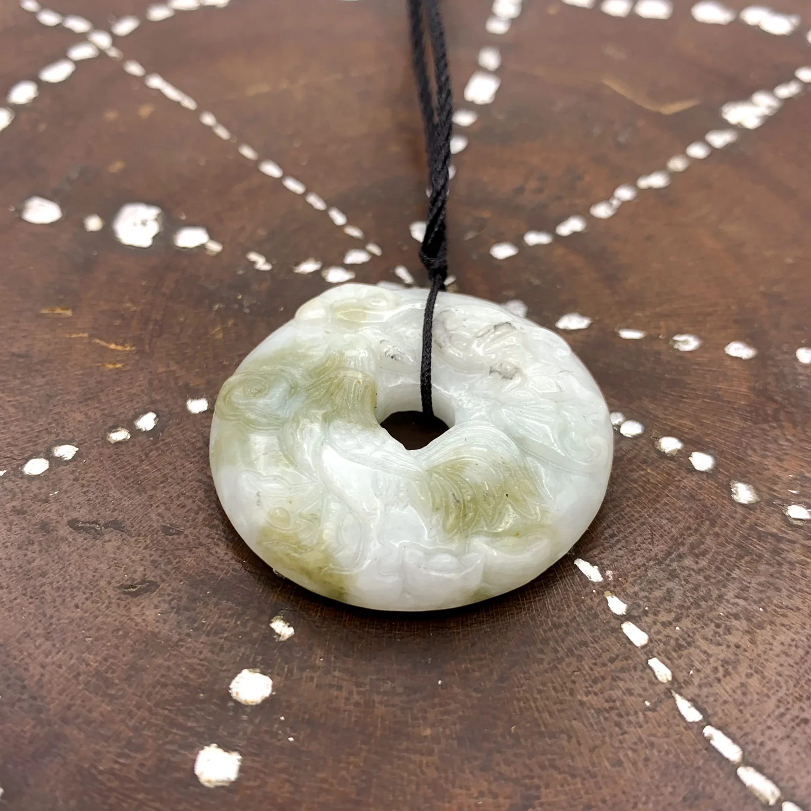 Certified Natural Type A Jade Jadeite Carved Rooster Cock Hen Ruyi  Pendant Necklace - Image 5