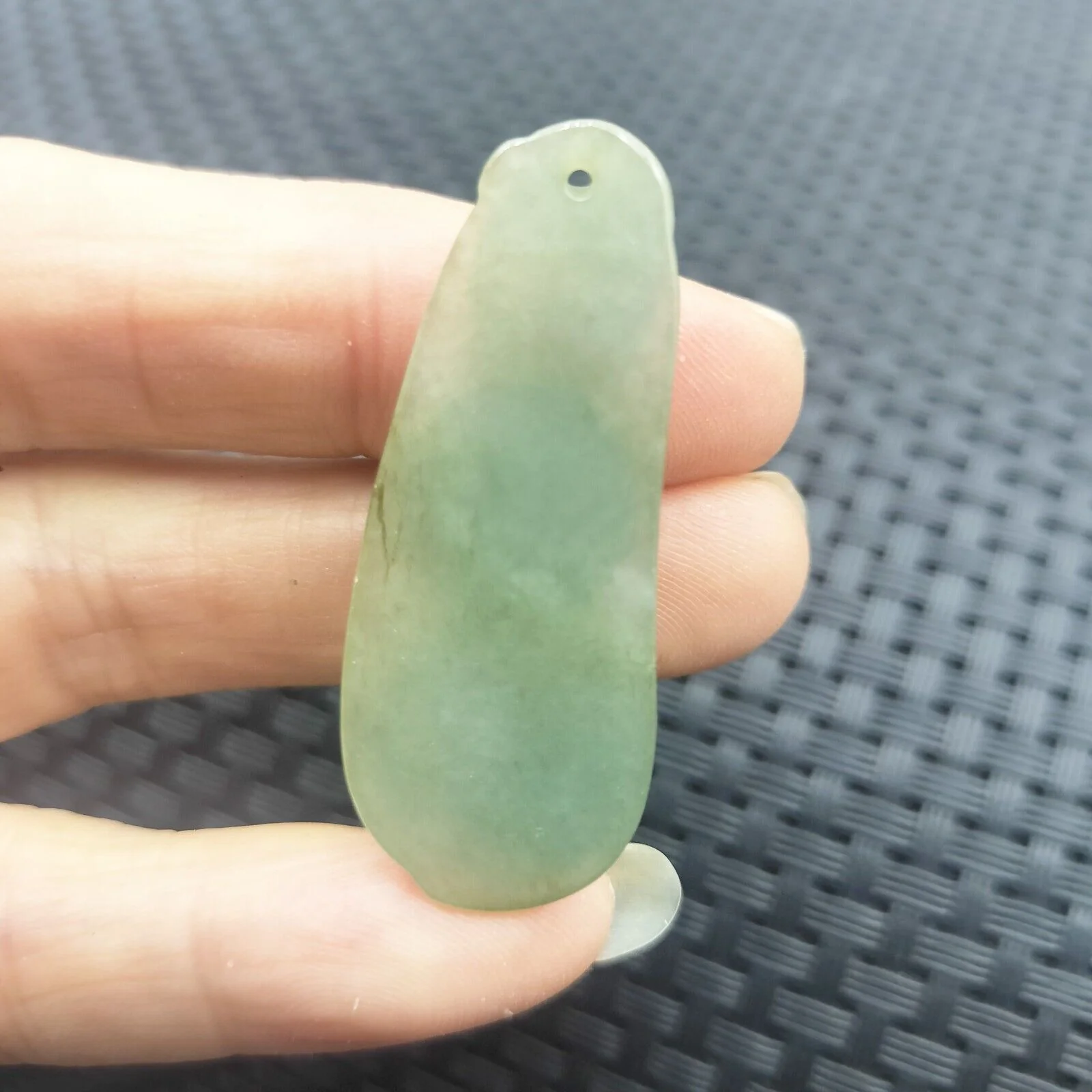 Certified Oily Green Natural Type A Jade Jadeite Carved Bean-Pod Pendant - Image 6