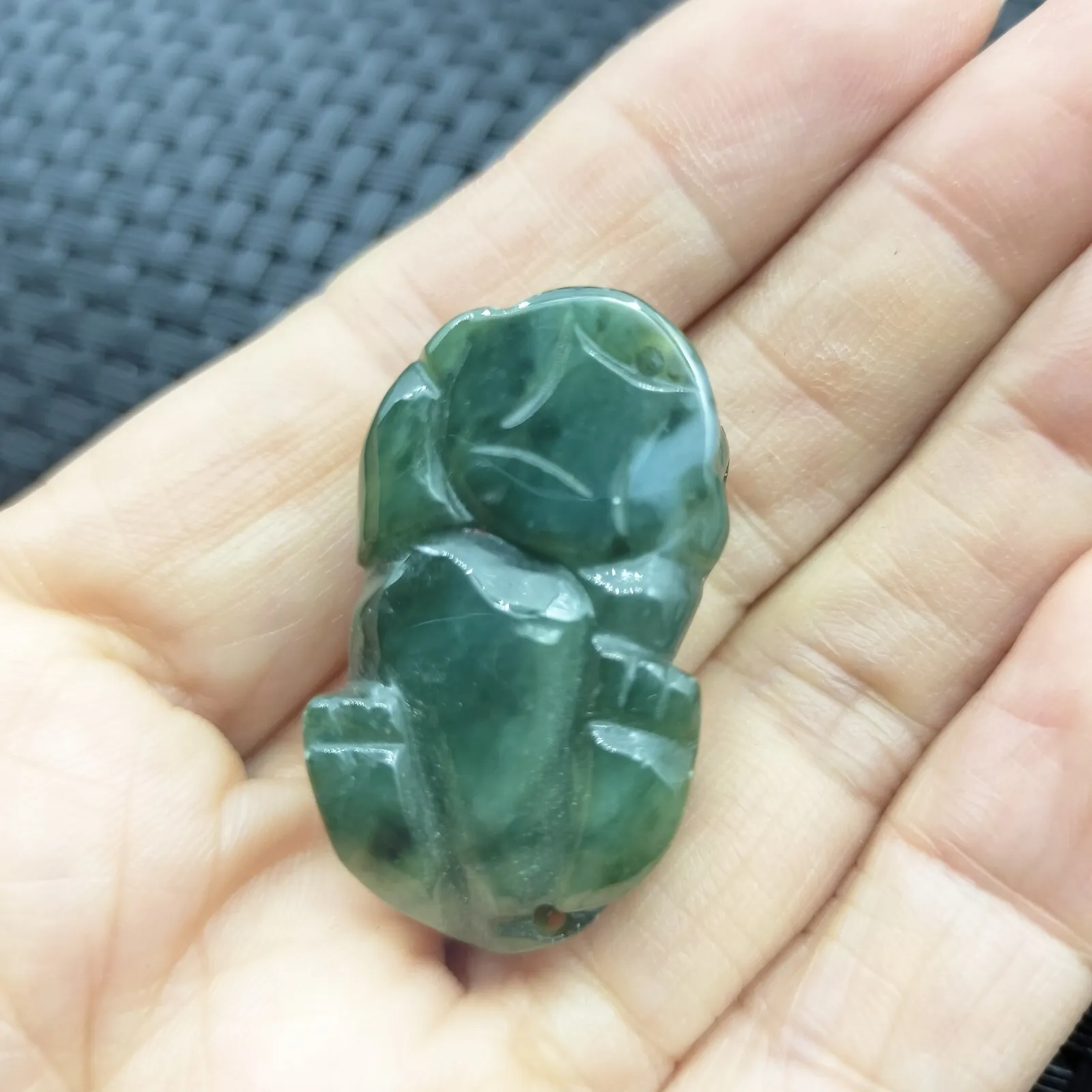 Certified Oily Green Natural Type A Jadeite Carved Dragon Pi Xiu Coin Pendant - Image 9