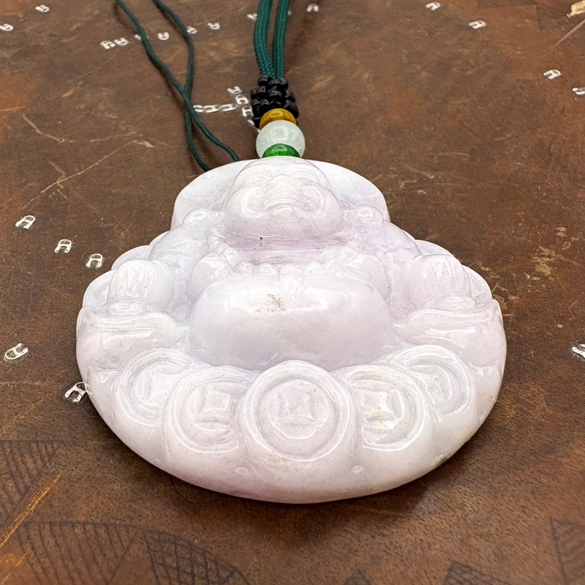 Certified Purple Burma Natural A Jade Jadeite Pendant Buddha God Coin Necklace - Image 10