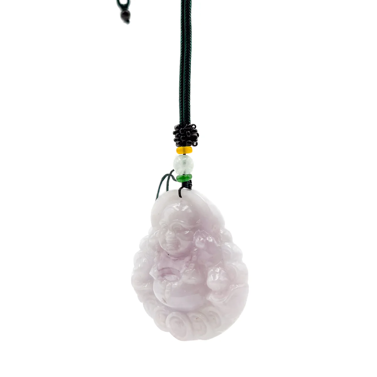Certified Purple Burma Natural A Jade Jadeite Pendant Buddha God Coin Necklace - Image 11