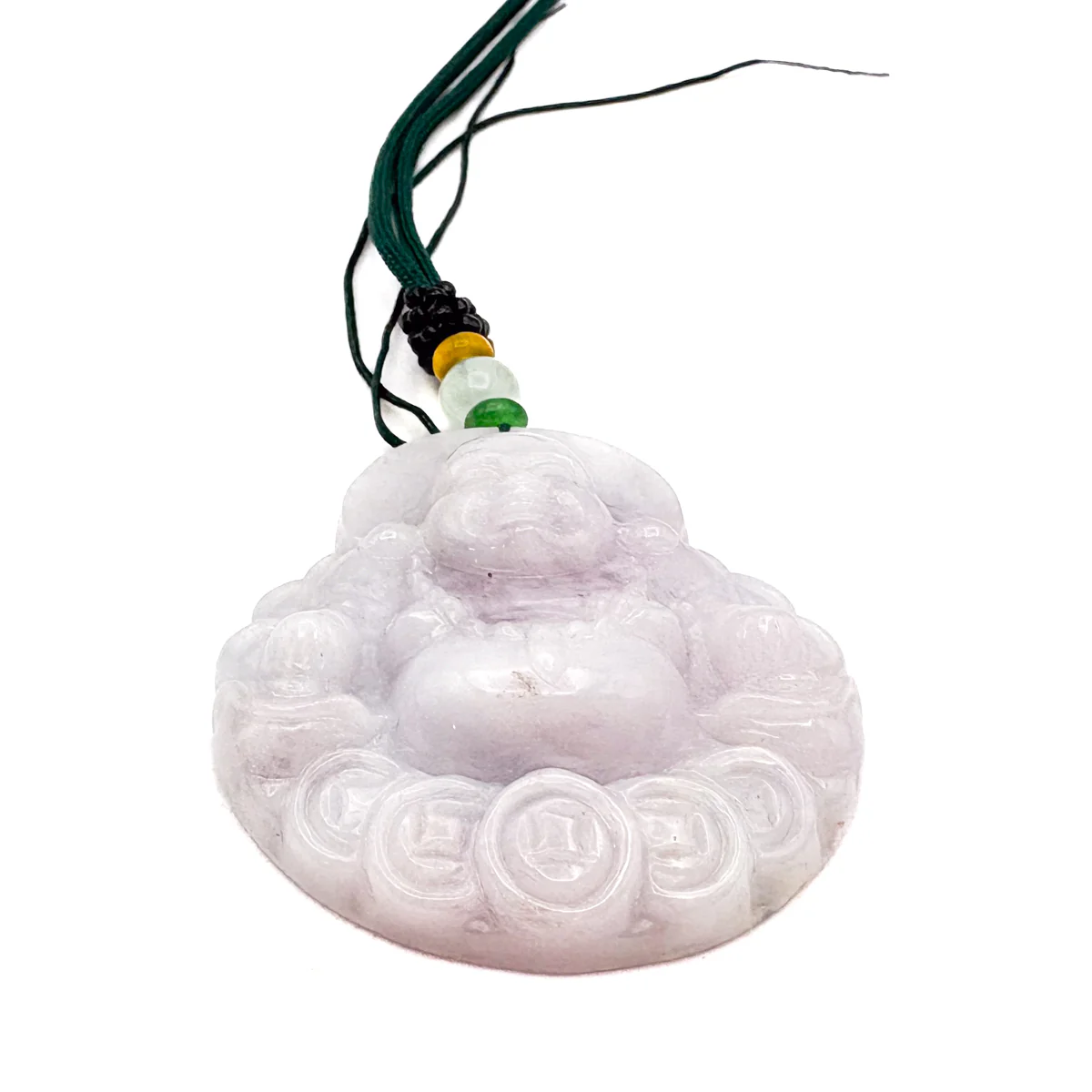 Certified Purple Burma Natural A Jade Jadeite Pendant Buddha God Coin Necklace - Image 13