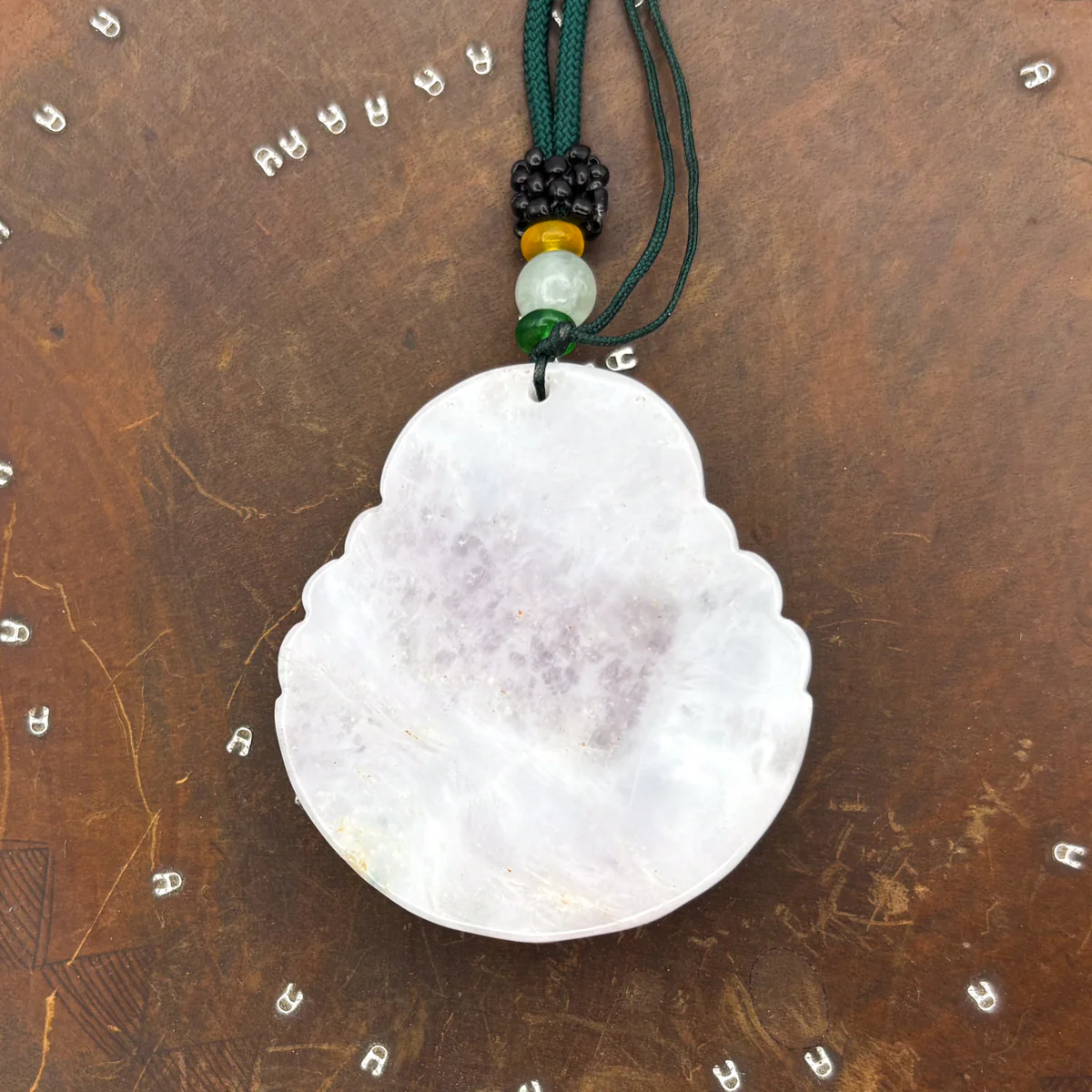 Certified Purple Burma Natural A Jade Jadeite Pendant Buddha God Coin Necklace - Image 17