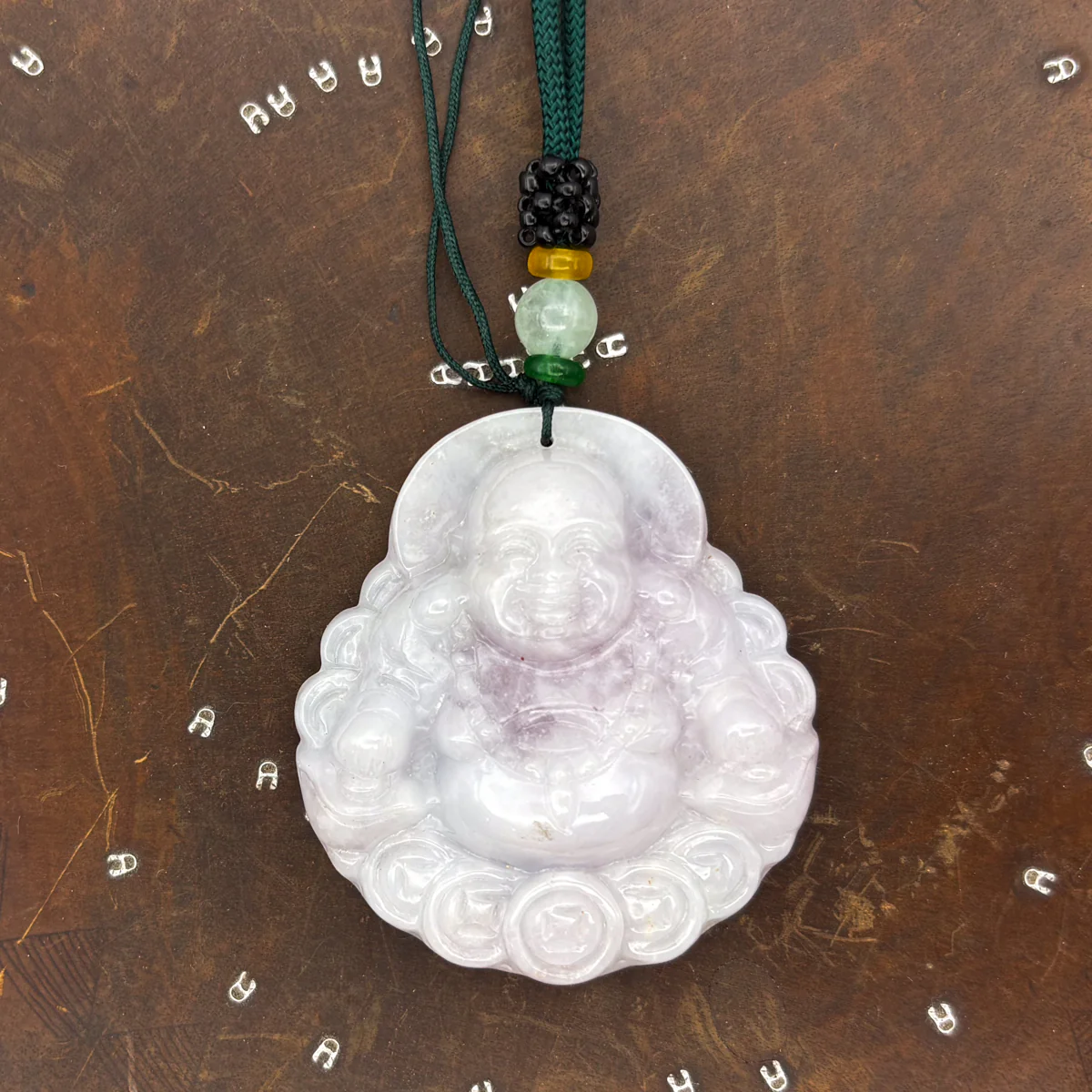 Certified Purple Burma Natural A Jade Jadeite Pendant Buddha God Coin Necklace - Image 6