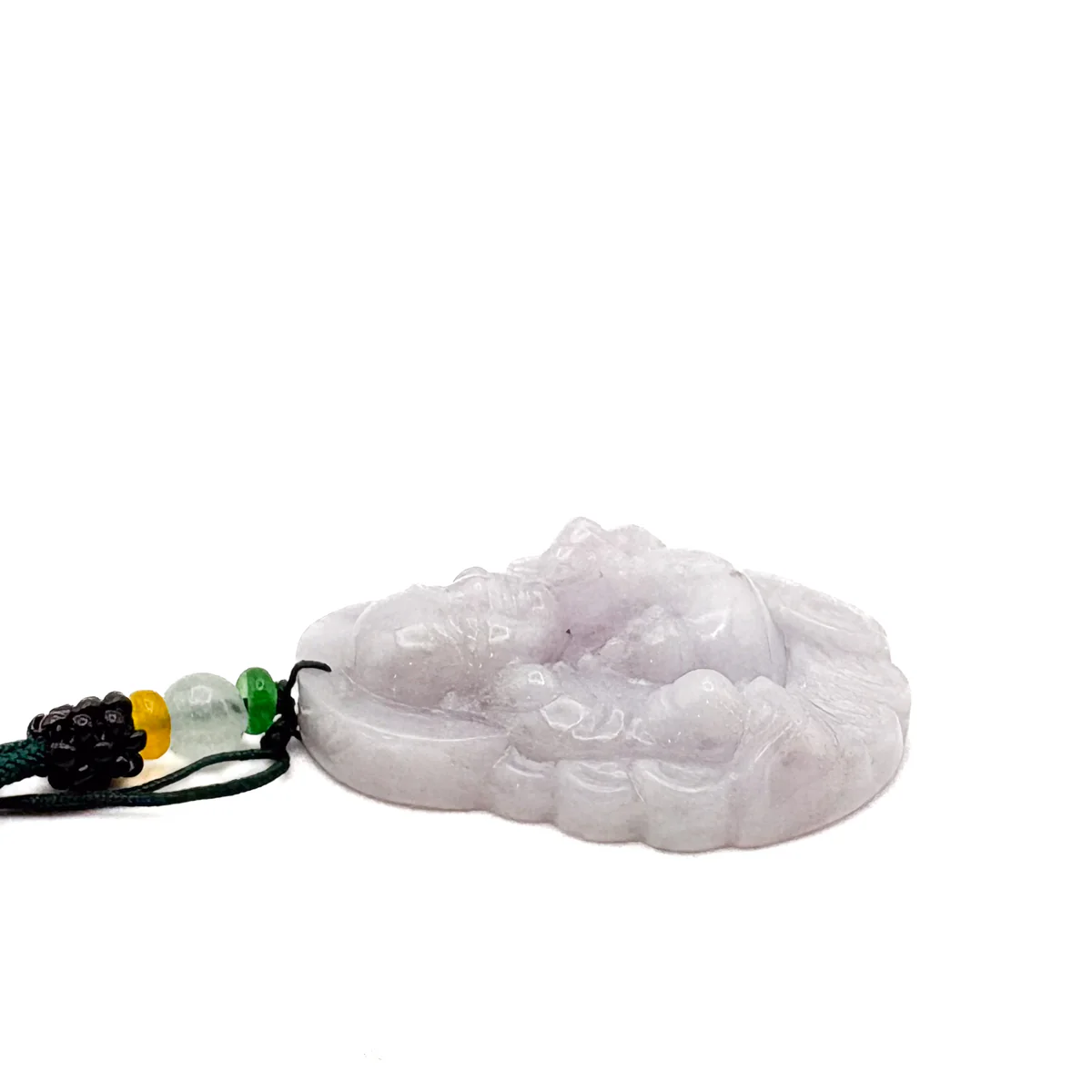 Certified Purple Burma Natural A Jade Jadeite Pendant Buddha God Coin Necklace - Image 7
