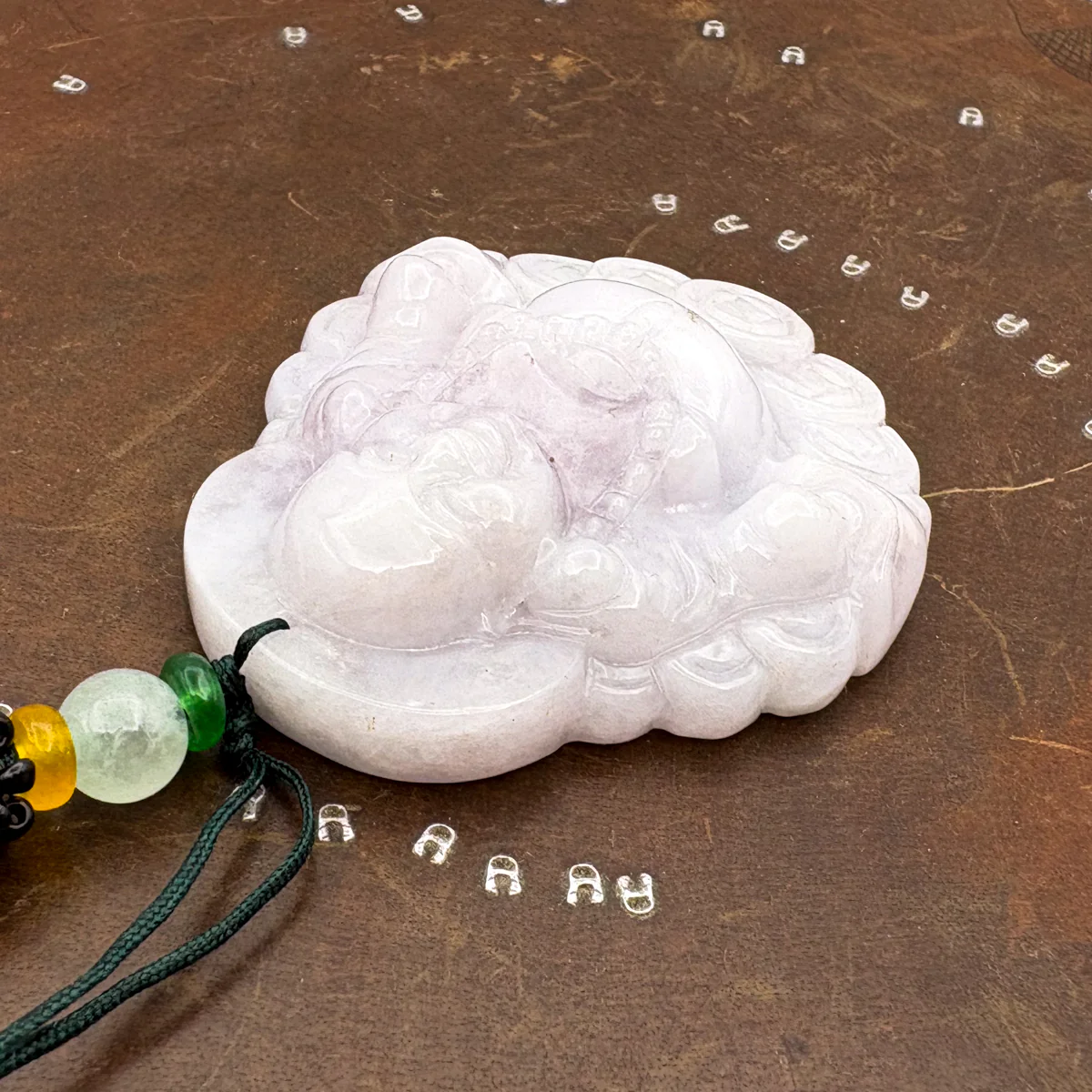 Certified Purple Burma Natural A Jade Jadeite Pendant Buddha God Coin Necklace - Image 8