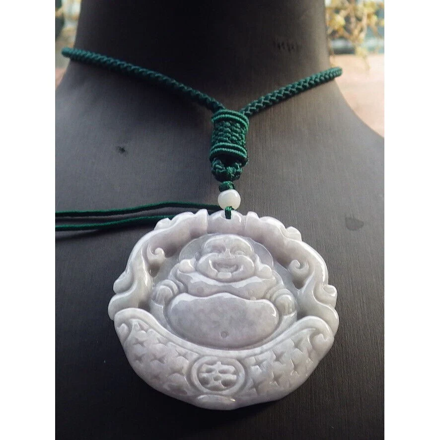 Certified Purple Burma Natural A Jade Jadeite Pendant Buddha God Dragon - Image 2