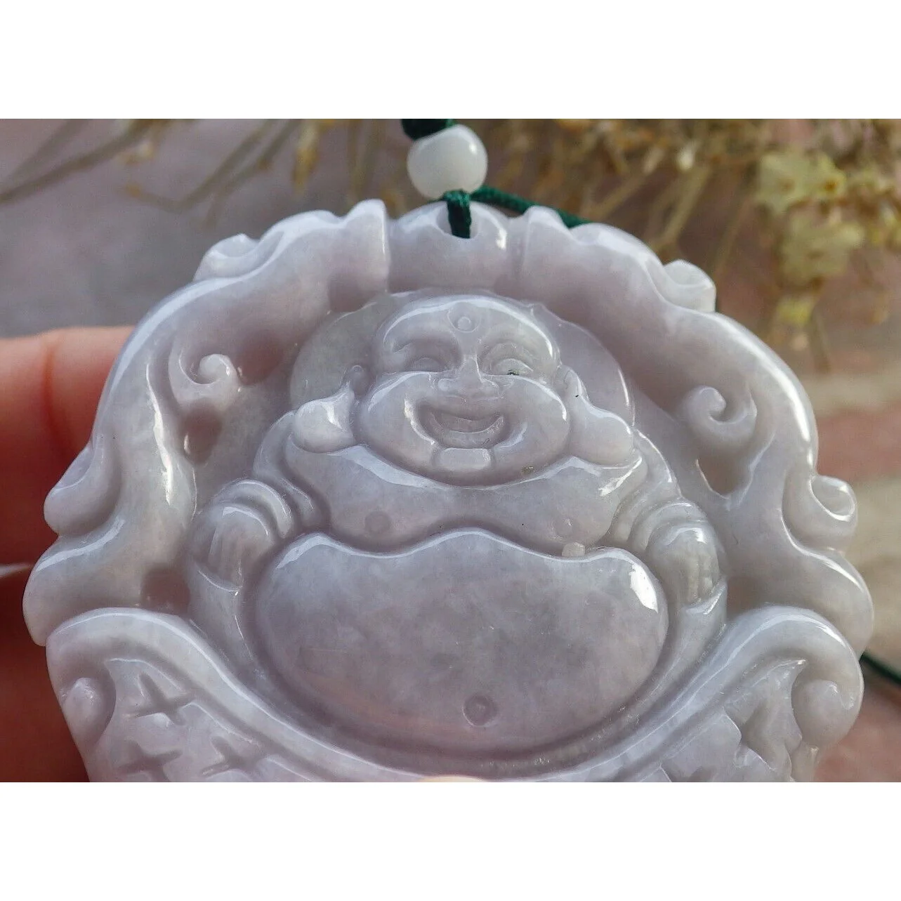 Certified Purple Burma Natural A Jade Jadeite Pendant Buddha God Dragon - Image 5