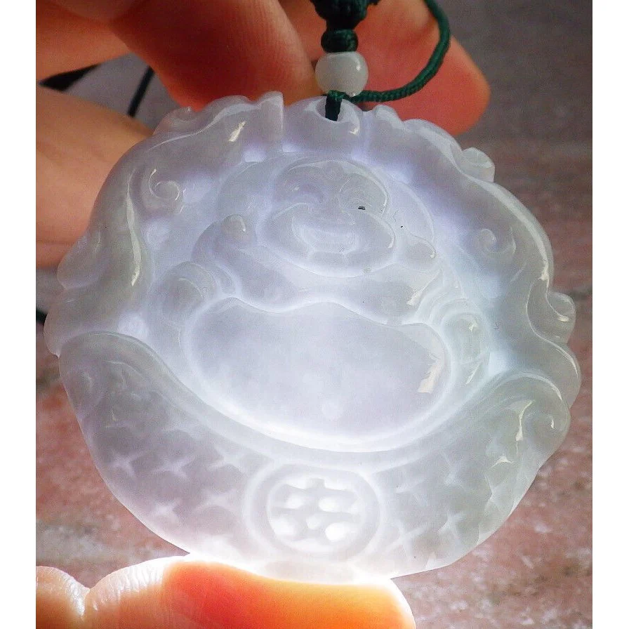 Certified Purple Burma Natural A Jade Jadeite Pendant Buddha God Dragon - Image 6