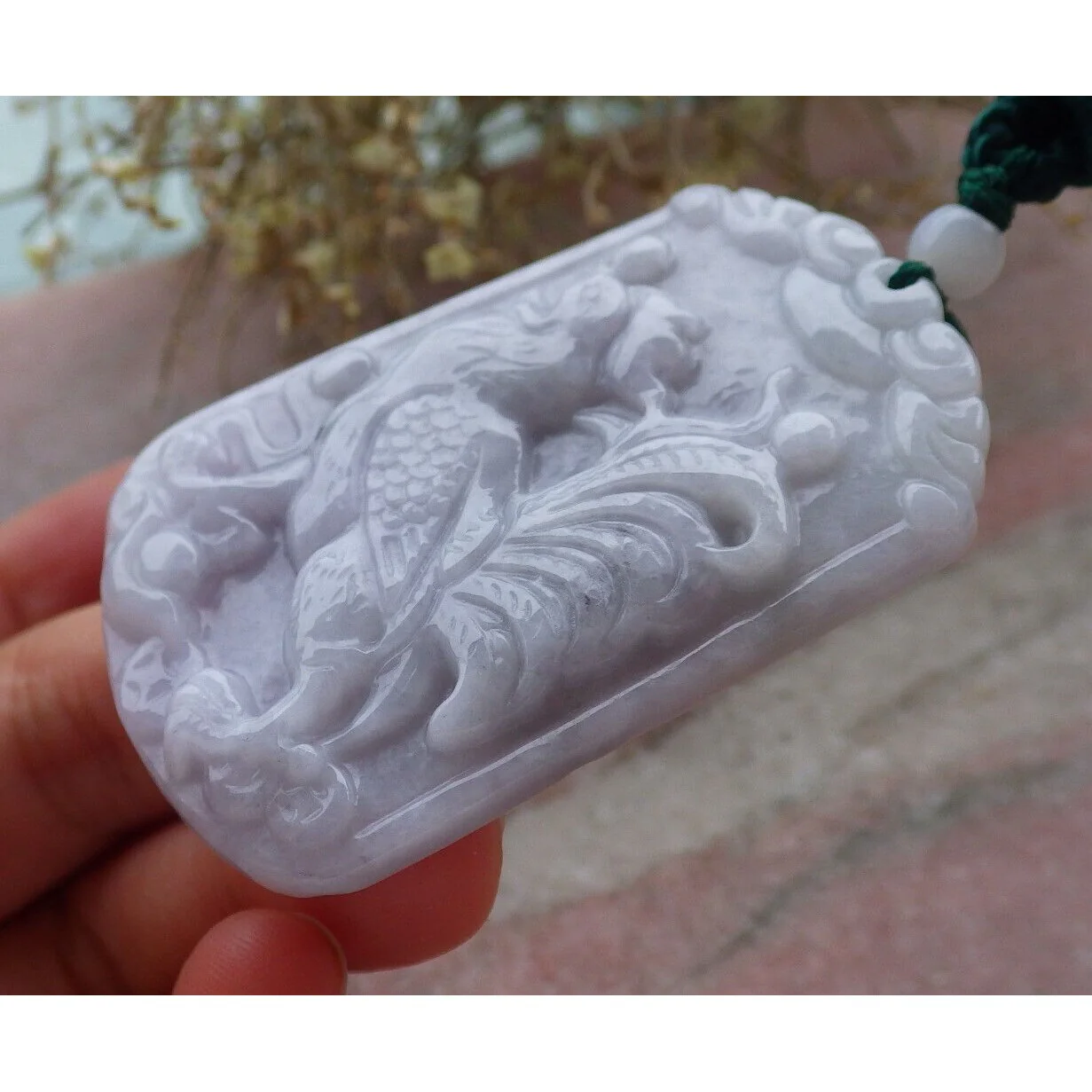 Certified Purple Burma Natural A Jade Jadeite Pendant Rooster Yuan Bao Necklace - Image 7