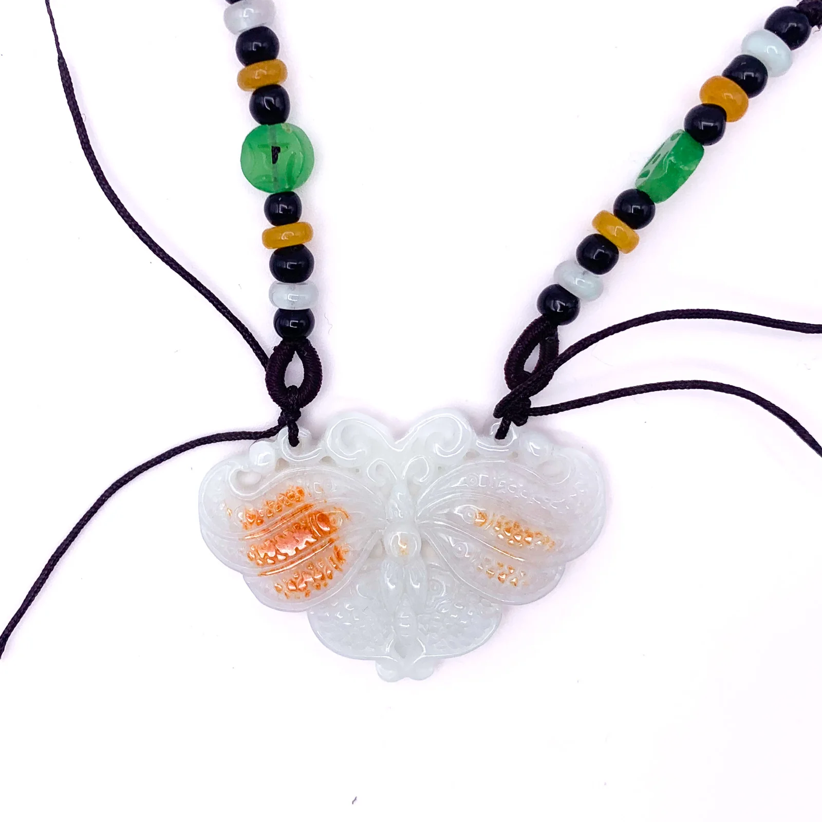 Certified Red 100% Burma Natural A Jade Jadeite Pendant Butterfly Necklace - Image 5