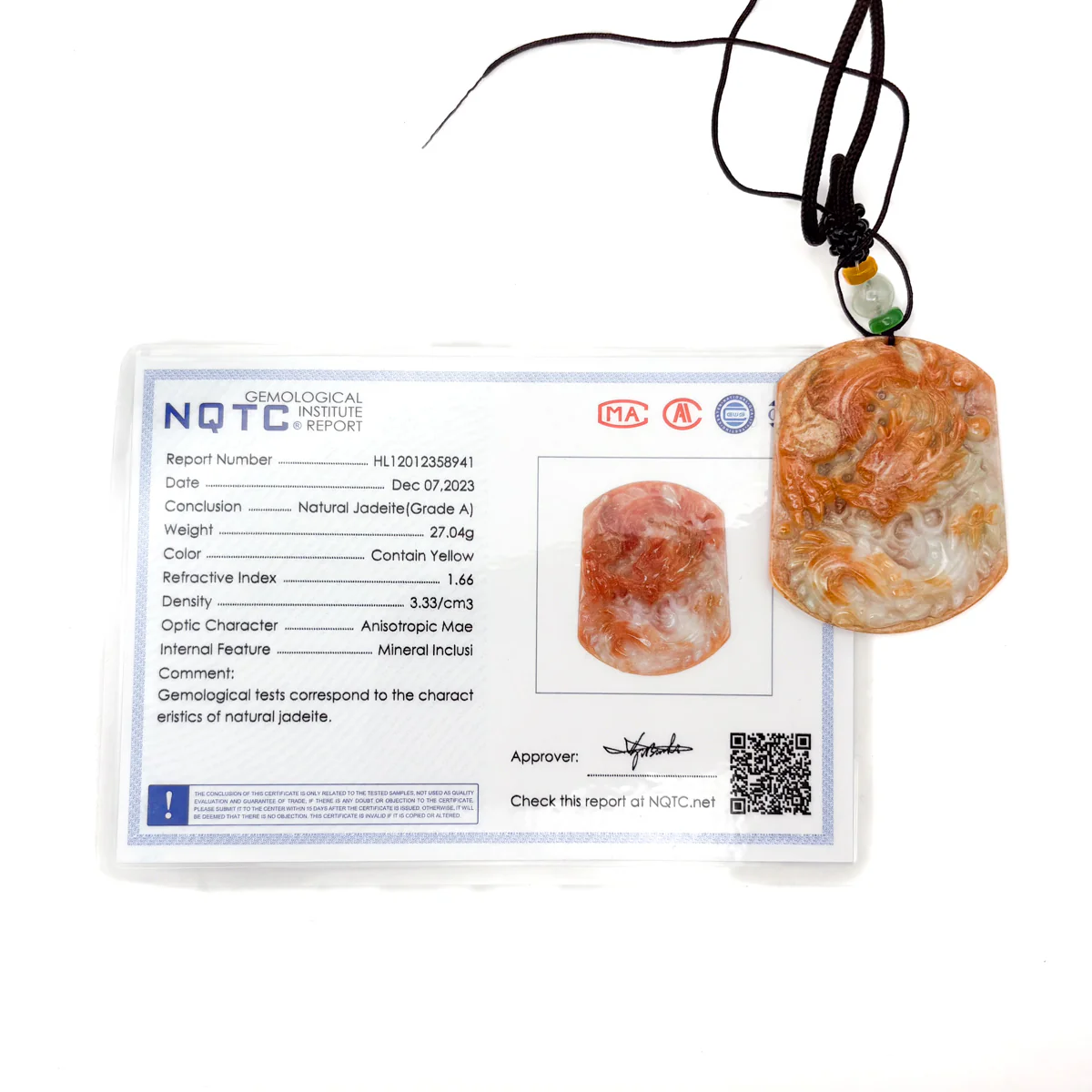 Certified Red 100% Burma Natural A Jade Jadeite Pendant Dragon Amulet - Image 11