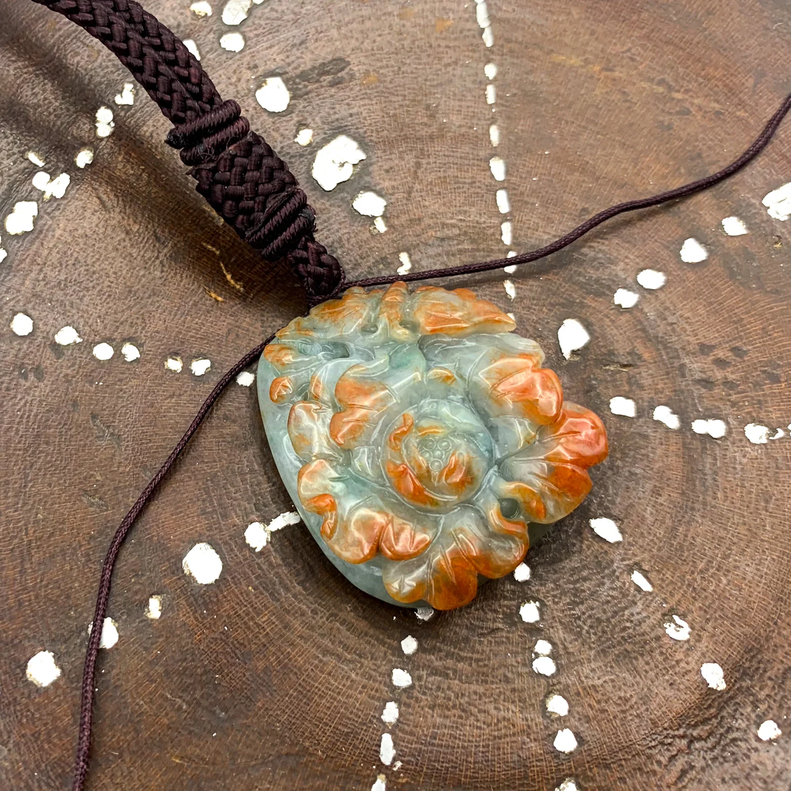 Certified Red Burma Natural A Jade Jadeite Pendant Butterfly Flower - Image 3