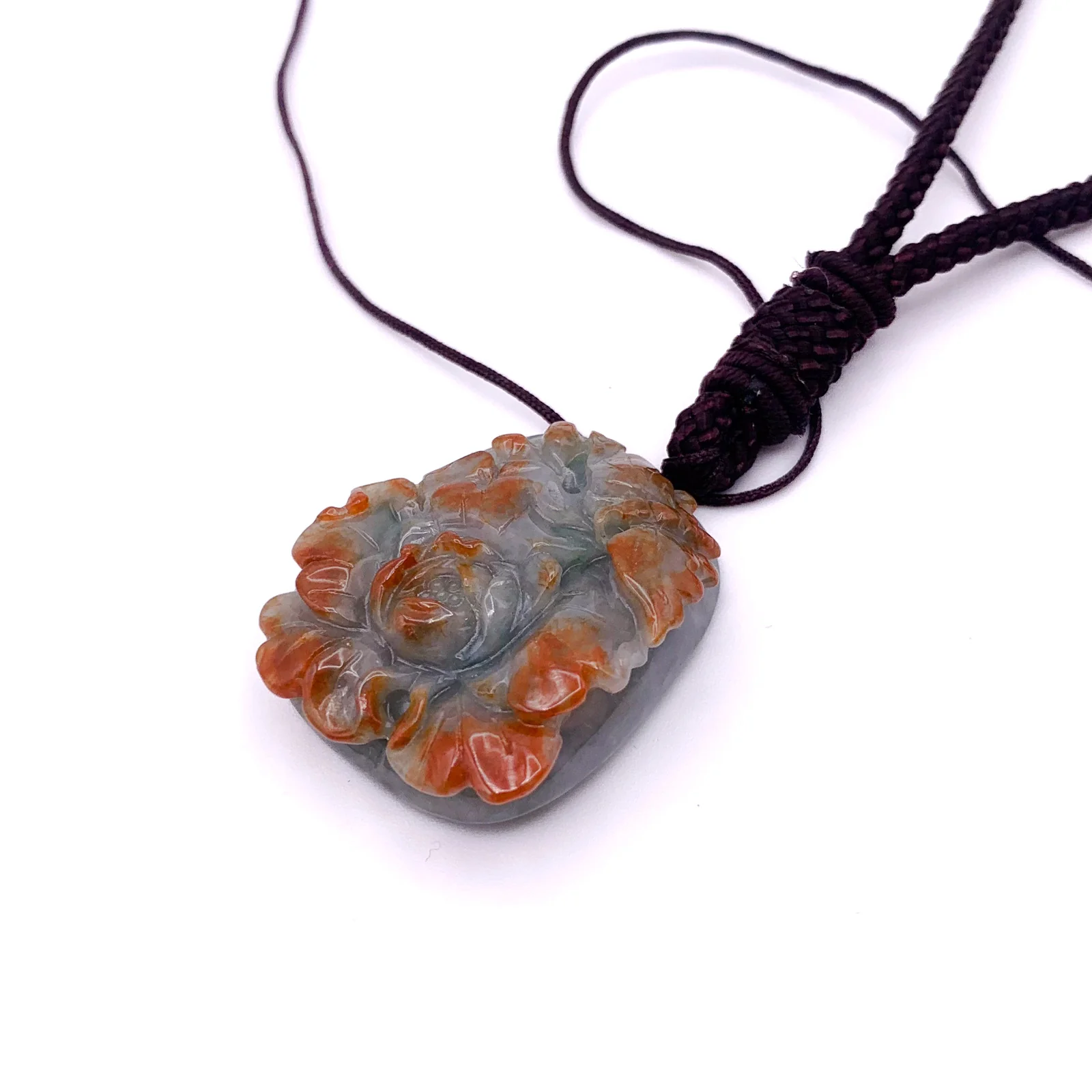 Certified Red Burma Natural A Jade Jadeite Pendant Butterfly Flower - Image 4
