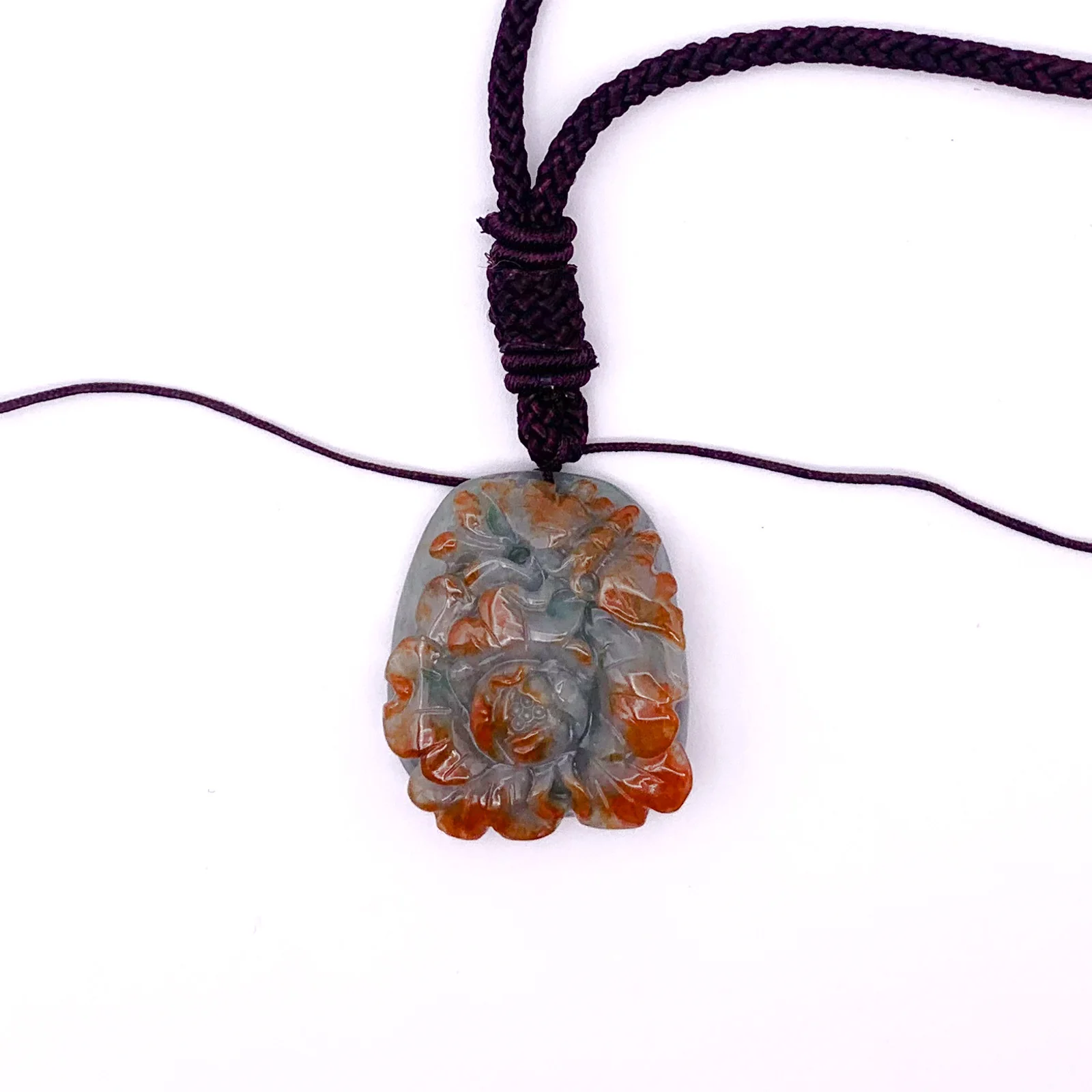 Certified Red Burma Natural A Jade Jadeite Pendant Butterfly Flower - Image 6