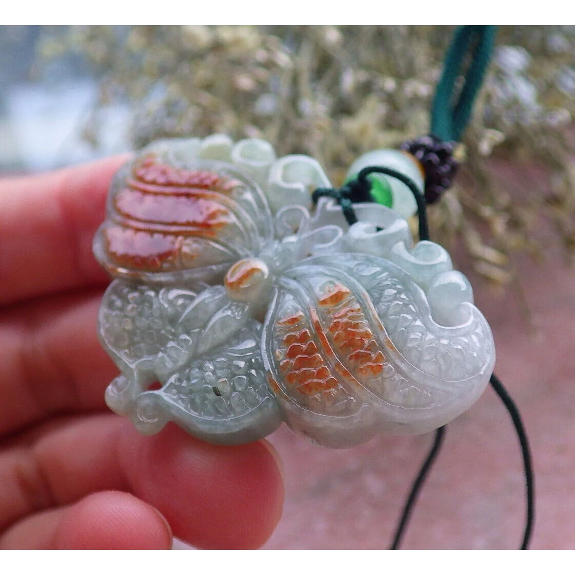 Certified Red Burma Natural A Jade Jadeite Pendant Butterfly Necklace - Image 6