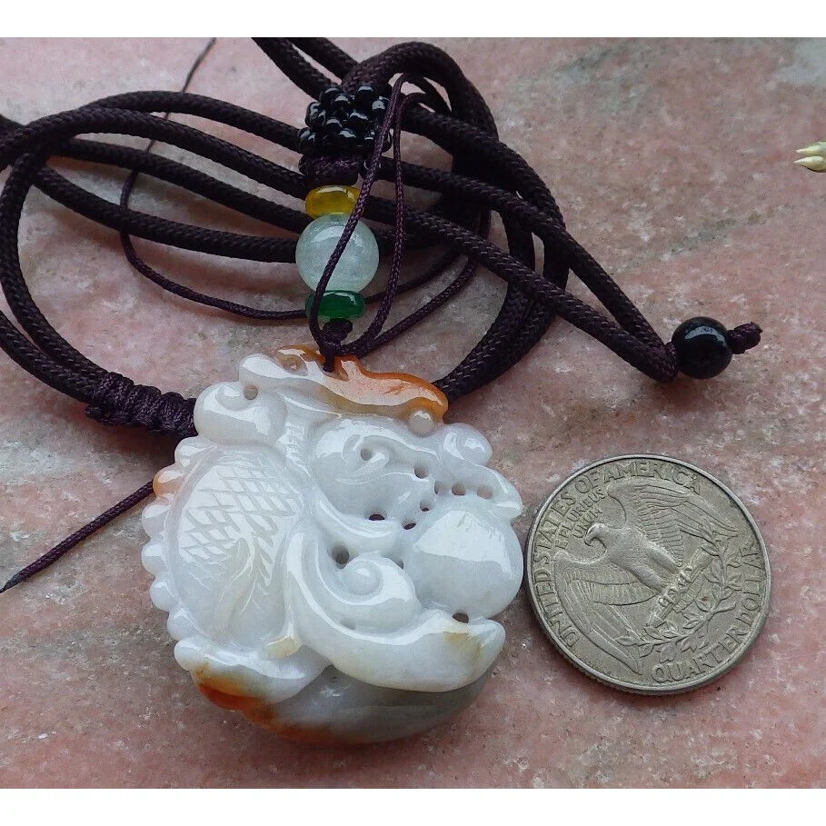 Certified Red Burma Natural A Jade Jadeite Pendant Dragon Fish Bead - Image 5