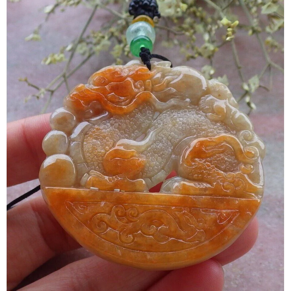 Certified Red Burma Natural A Jade Jadeite Pendant Dragon Mouse Rat - Image 12