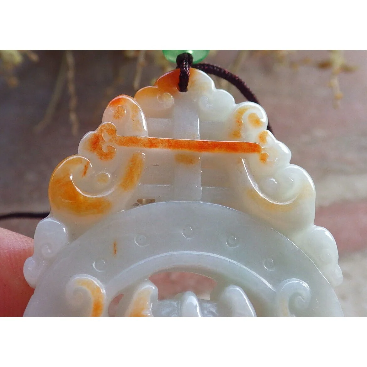 Certified Red Burma Natural A Jade Jadeite Pendant Dragon Ruyi Longevity Necklace - Image 5