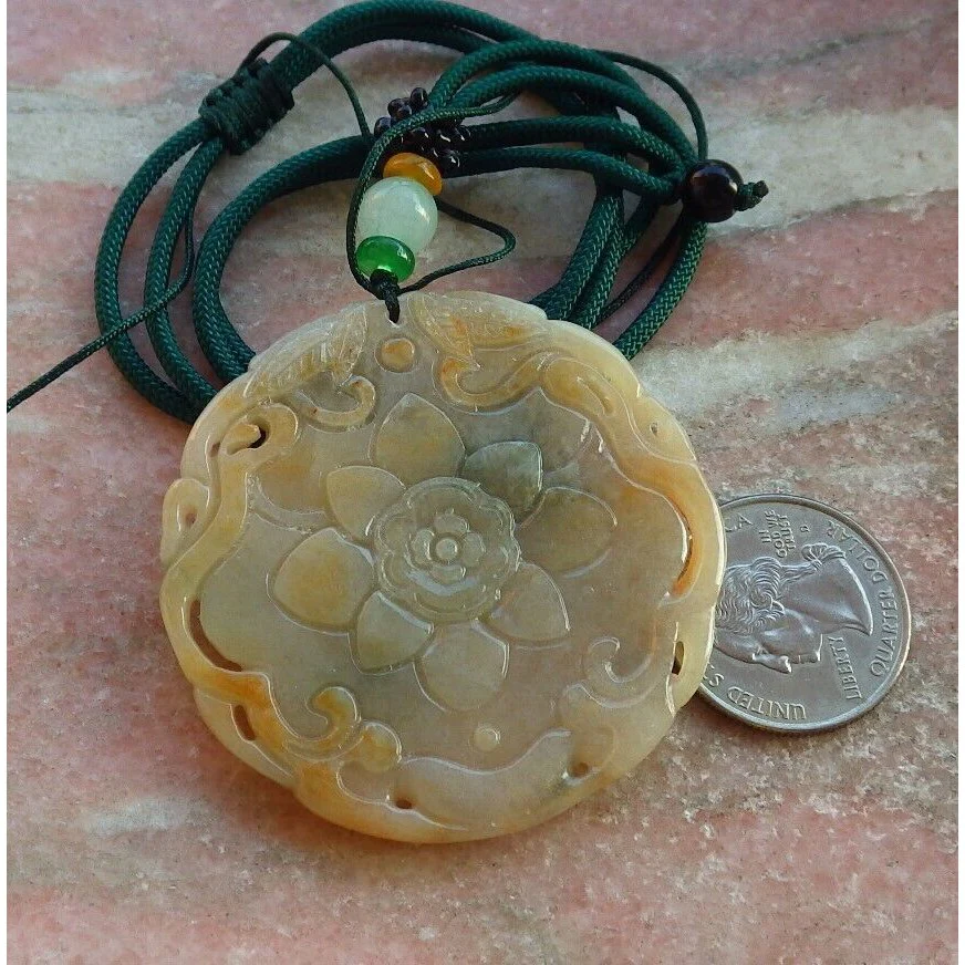 Certified Red Burma Natural A Jade Jadeite Pendant Phoenix Flower Necklace - Image 5