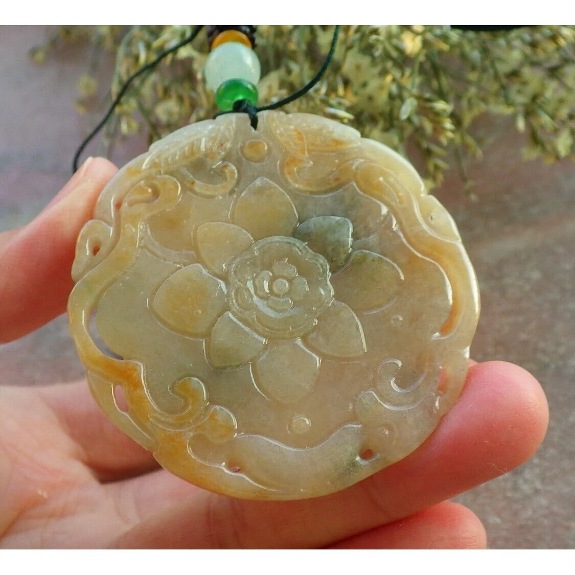 Certified Red Burma Natural A Jade Jadeite Pendant Phoenix Flower Necklace - Image 6