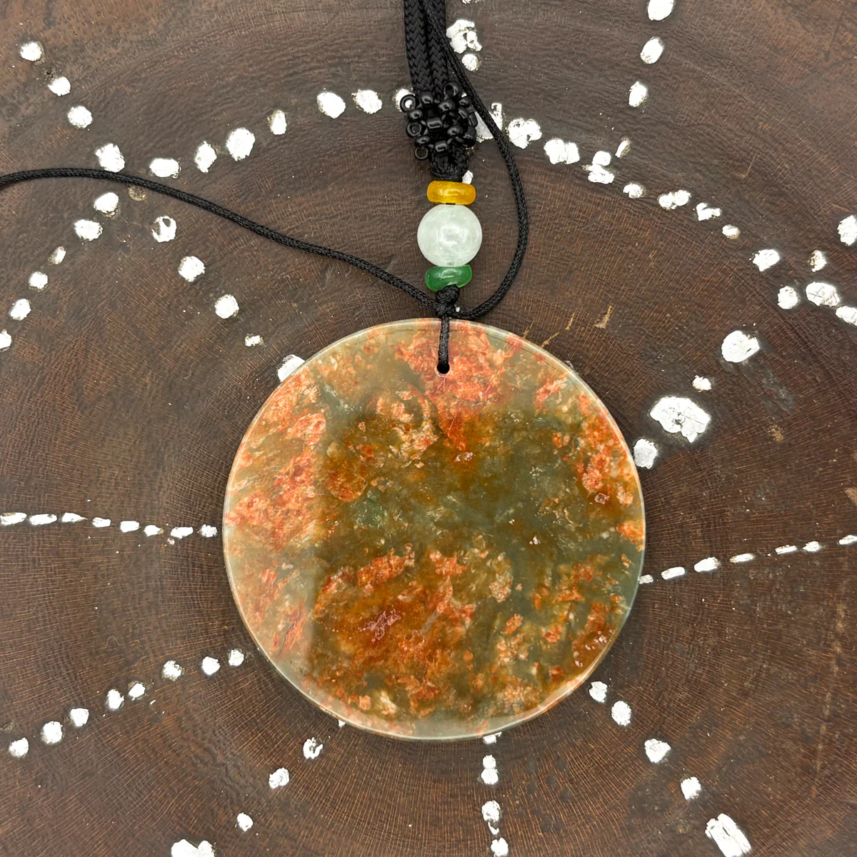 Certified Red Green Burma Natural A Jade Jadeite Pendant Dragon Bead Necklace - Image 9
