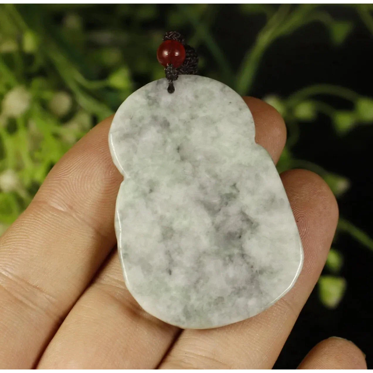 Certified Smoke Grey 100% Natural A Jadeite Jade Pendant Wealth God - Image 6