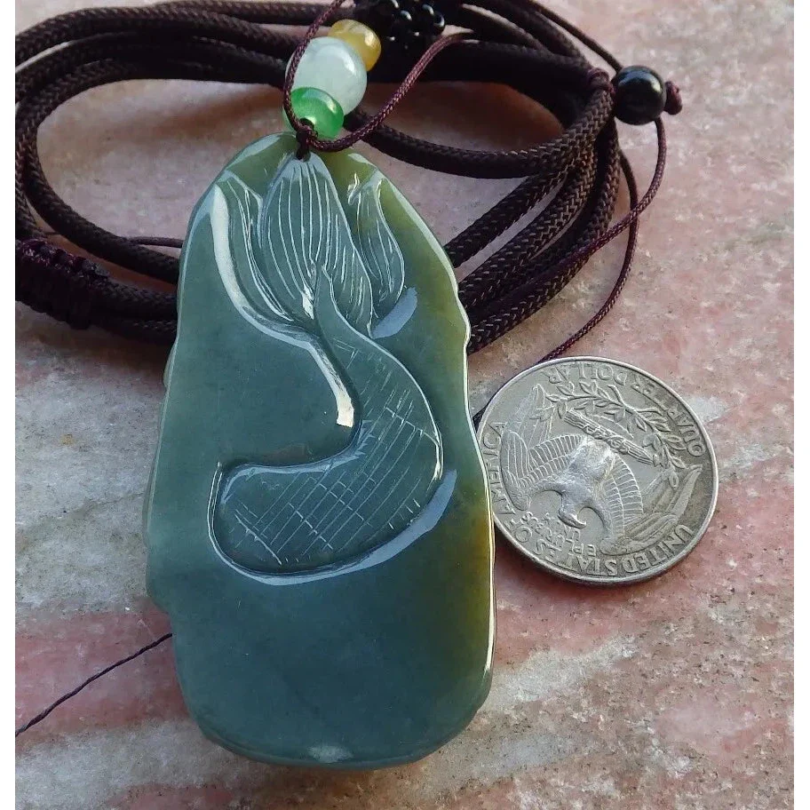 Certified Yellow Burma 100% Natural A Jade Jadeite Pendant Dragon - Image 7